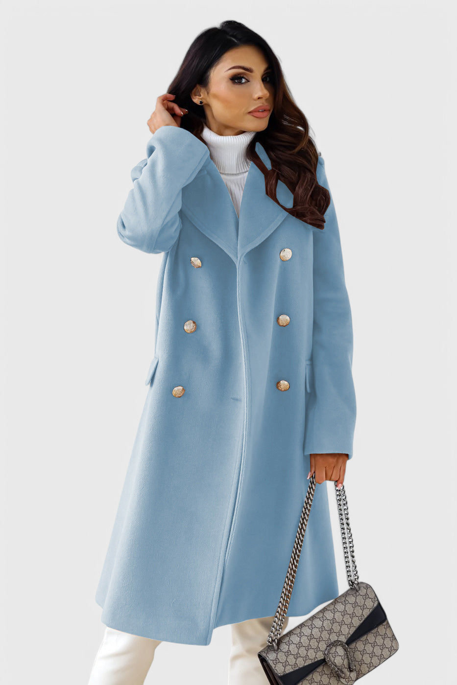 Yara tailored wool coat full length editorial