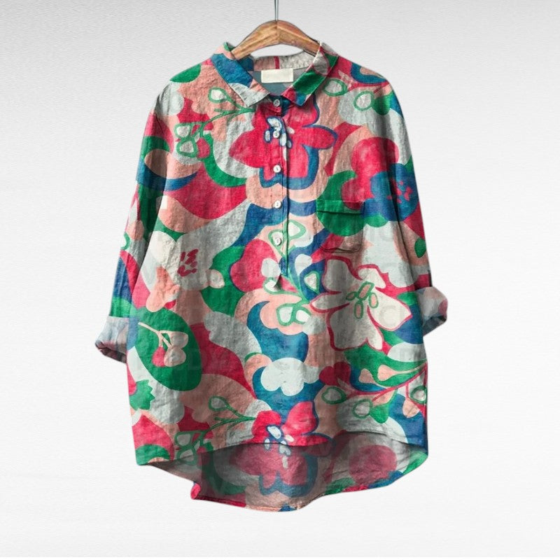 Winifred Colourful Summer Blouse — styled view