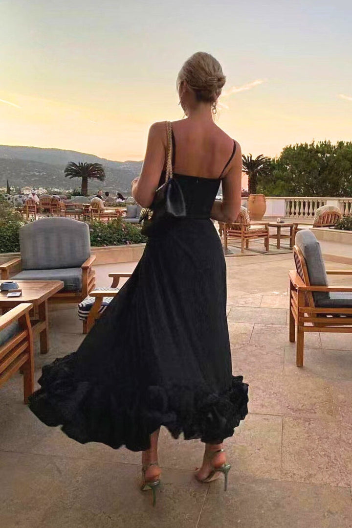 Ruffle Hem Homecoming Dress