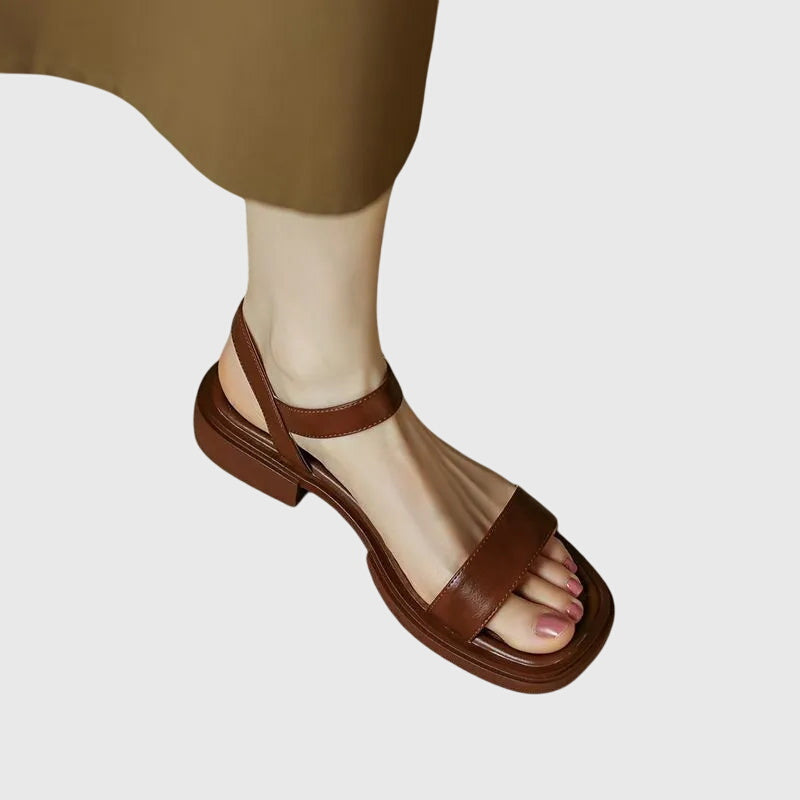 Celestia Orthopedic Leather Sandals — lifestyle shot