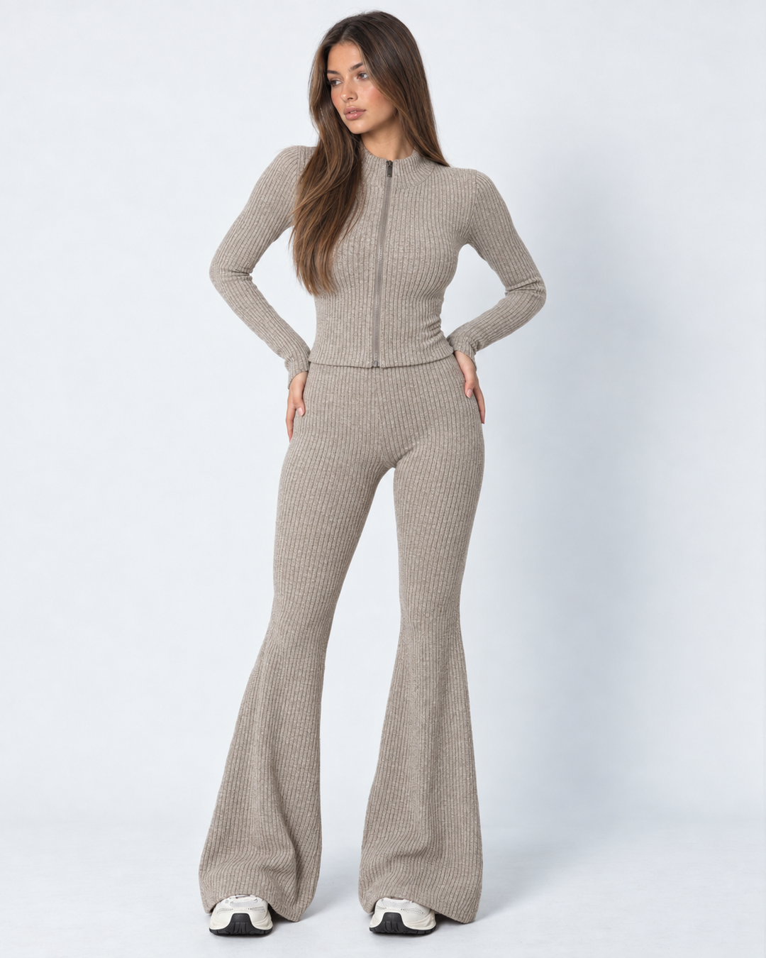 Soft Launch Knit Set — women's knit top, detail of the stitching and finish