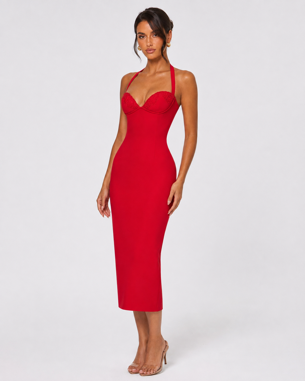 Amour Lace Midi — women's dresses, back view