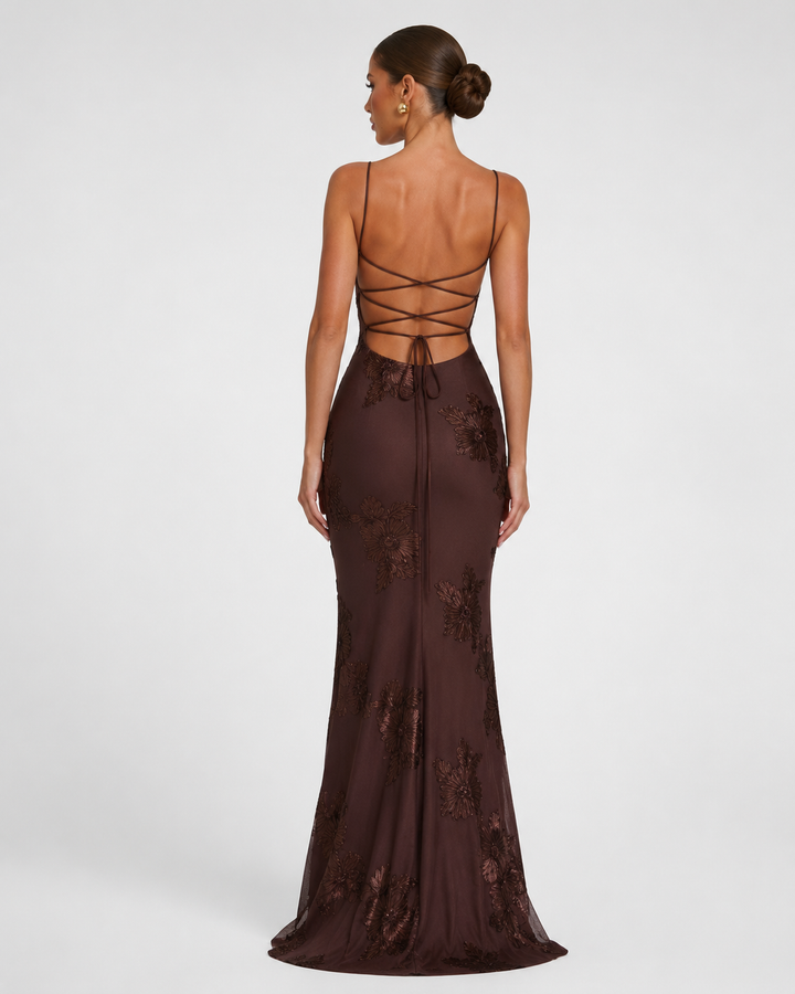 Rosalie Corset Gown - women's gown, flat lay