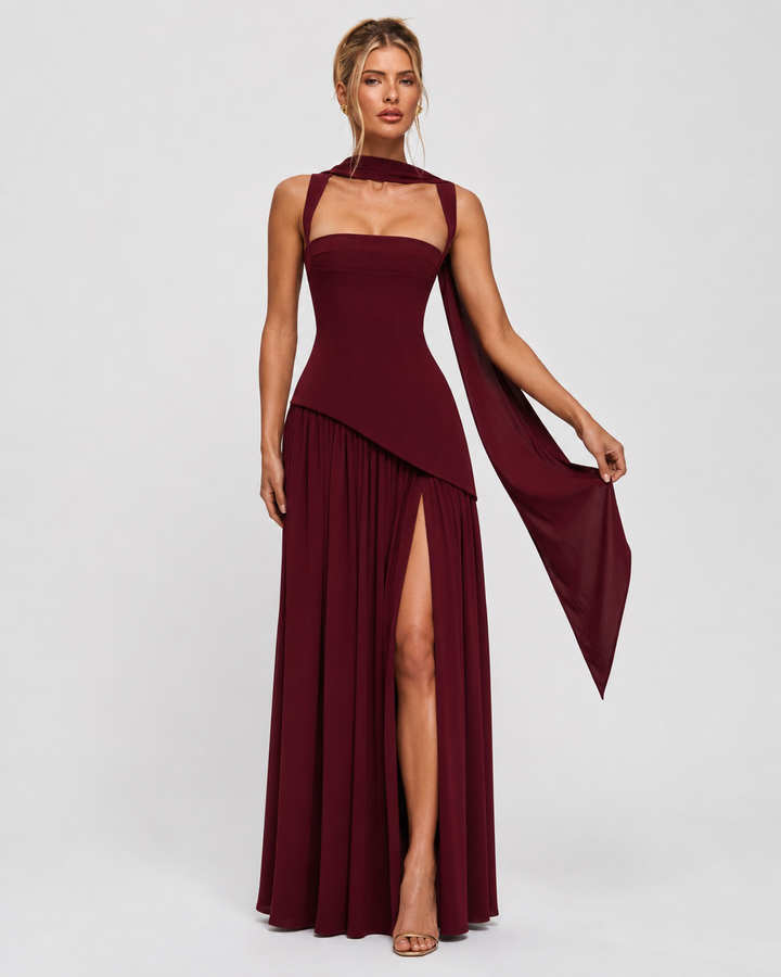 Aria Maxi Dress - women's maxi dress, waist detail