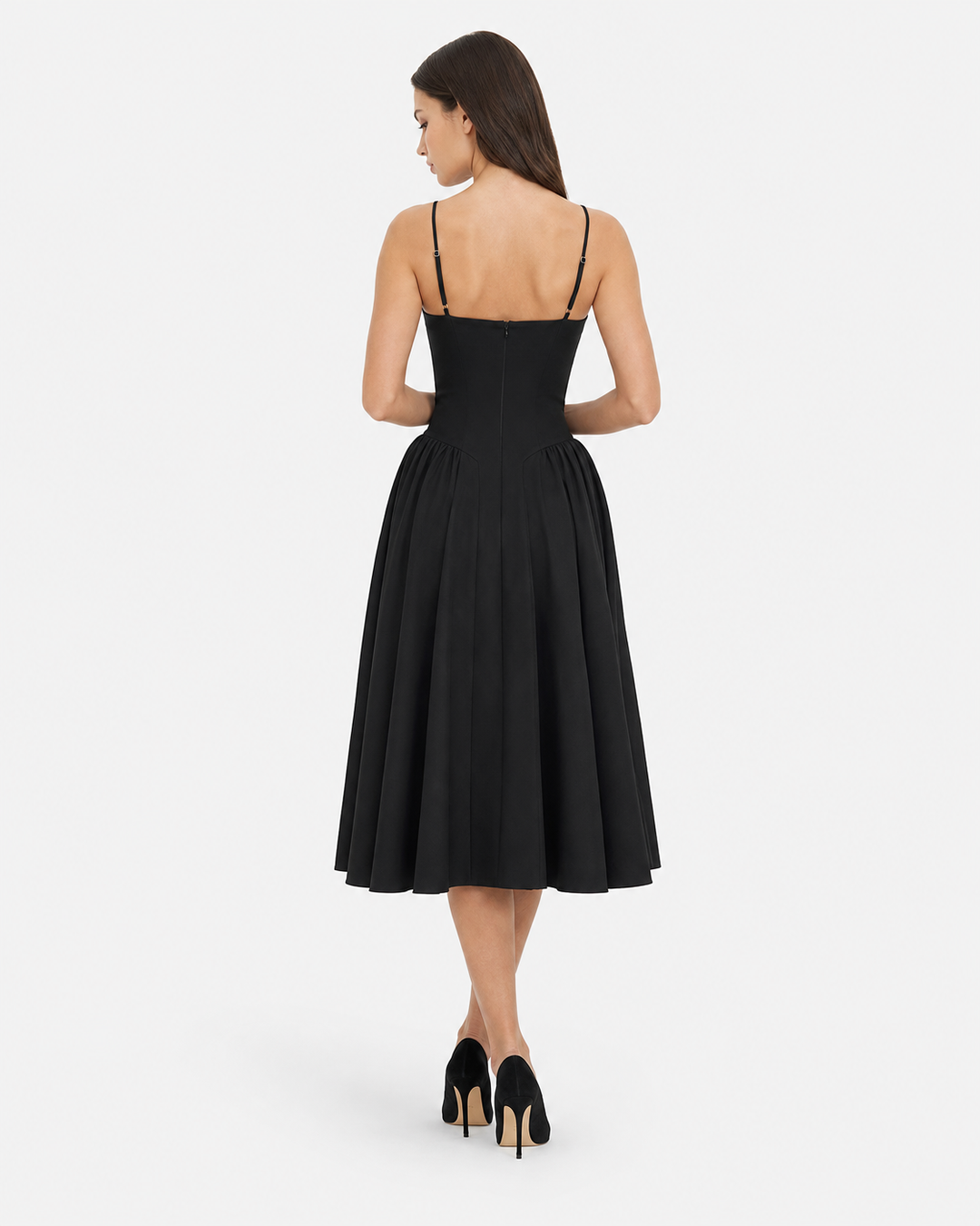 Amour Corset Midi — women's midi dress, detail of the stitching and finish