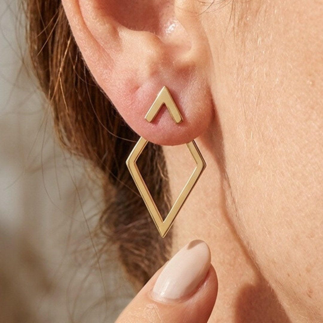 Main shot of the bohemian geometric stud earrings