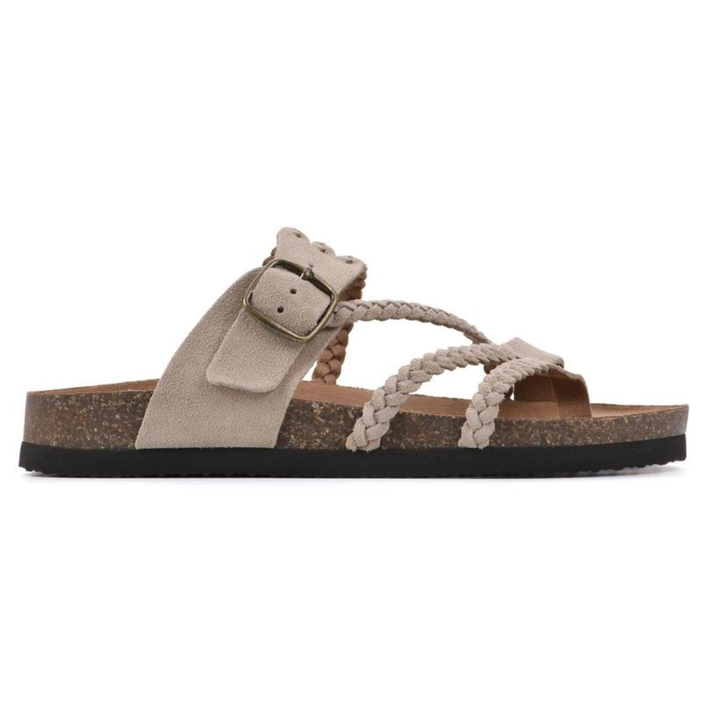 Harriet Braided Cork Sandals — back view