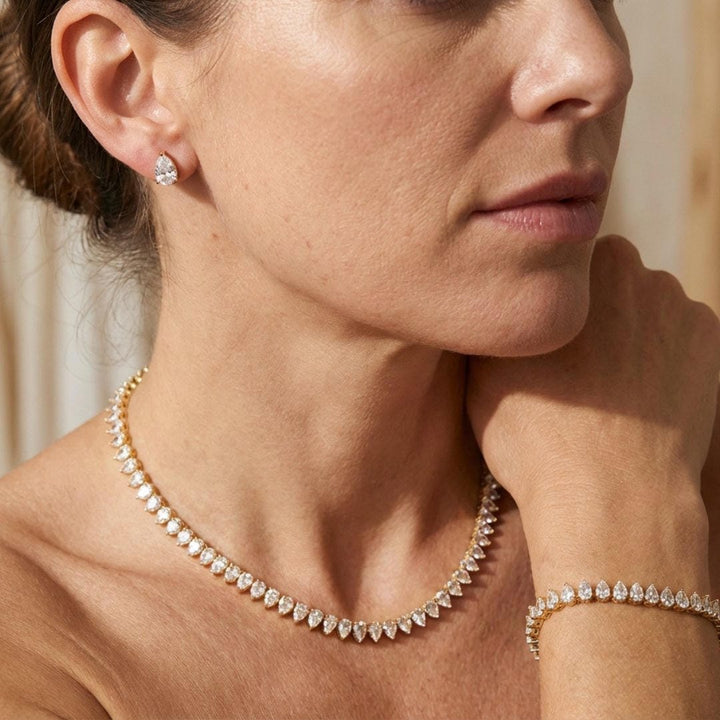 Side angle showing the necklace clasp