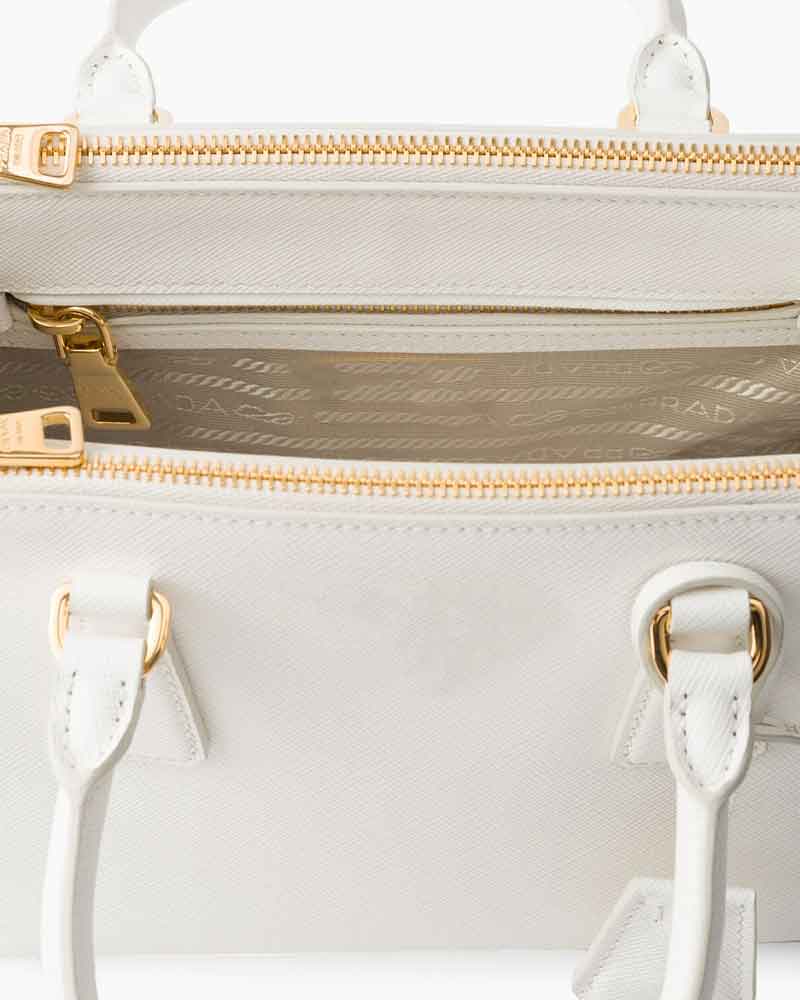 Black Double Zip Shoulder Handbag with Gold Hardware & Strap