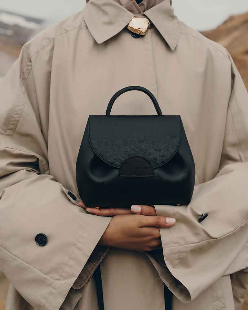 Textured Leather Top Handle Crossbody Satchel Bag