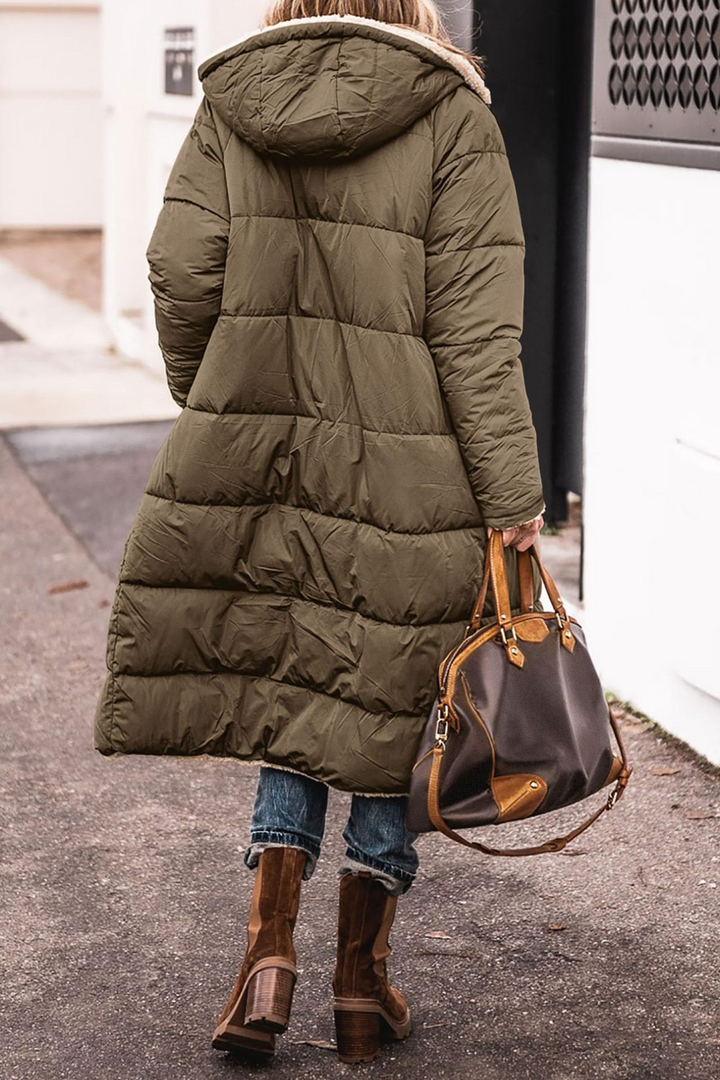 Johna | Women's Reversible Sherpa Longline Puffer Coat