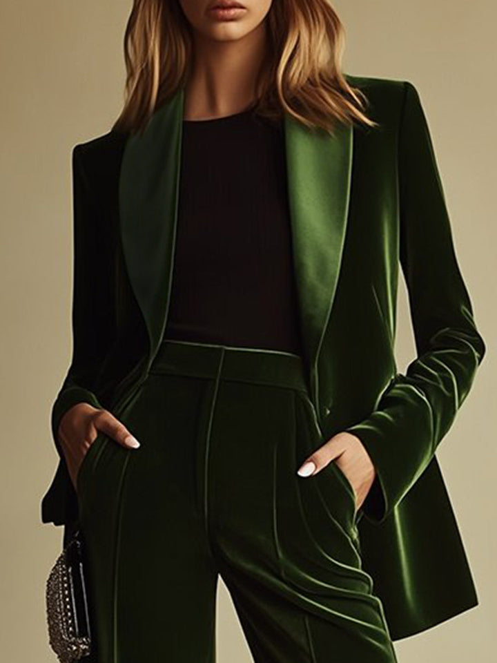 Luxe velvet co-ord suit women – full length