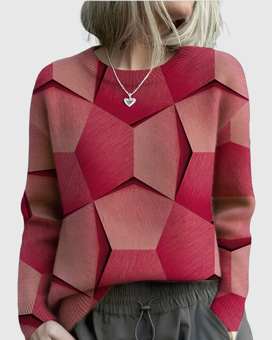 Lavinia | Knit Sweater with Geometric 3D Pattern