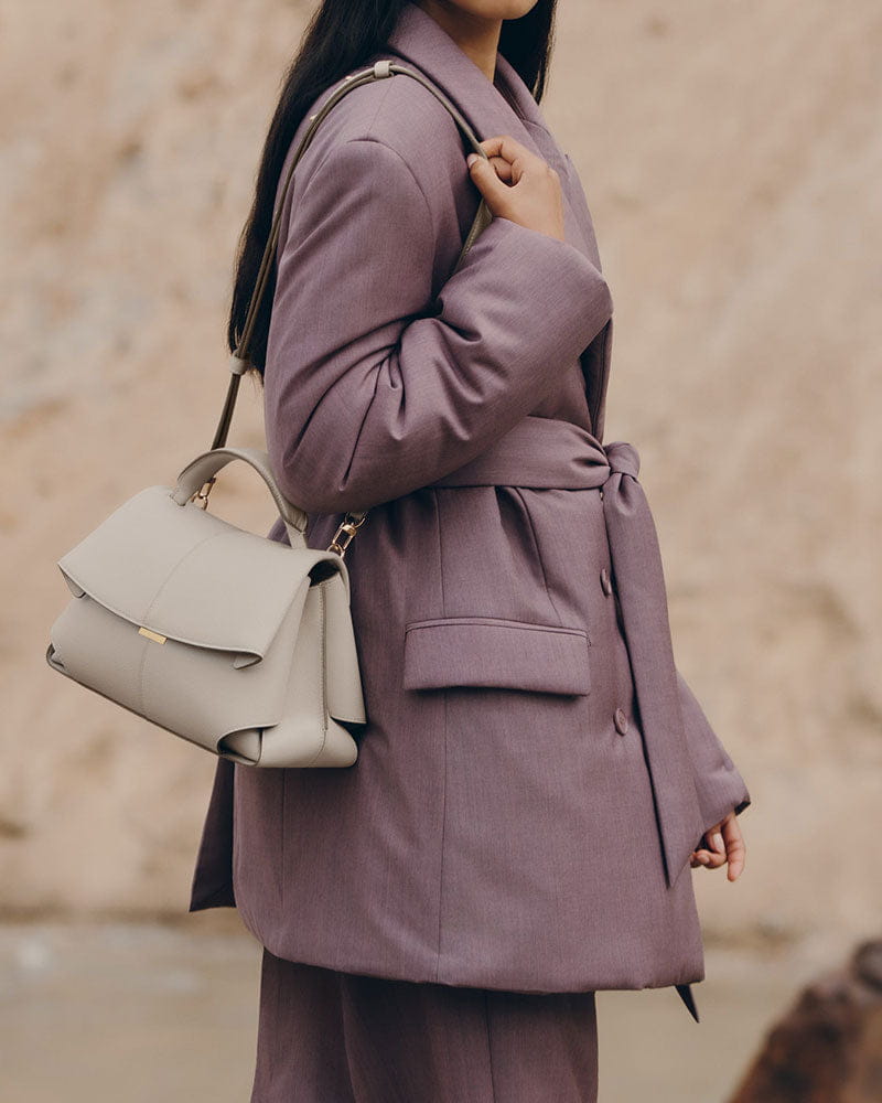 Women's Chic Structured Textured Mini Top Handle Bag