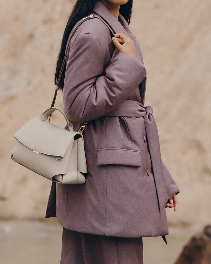 Women's Chic Structured Textured Mini Top Handle Bag