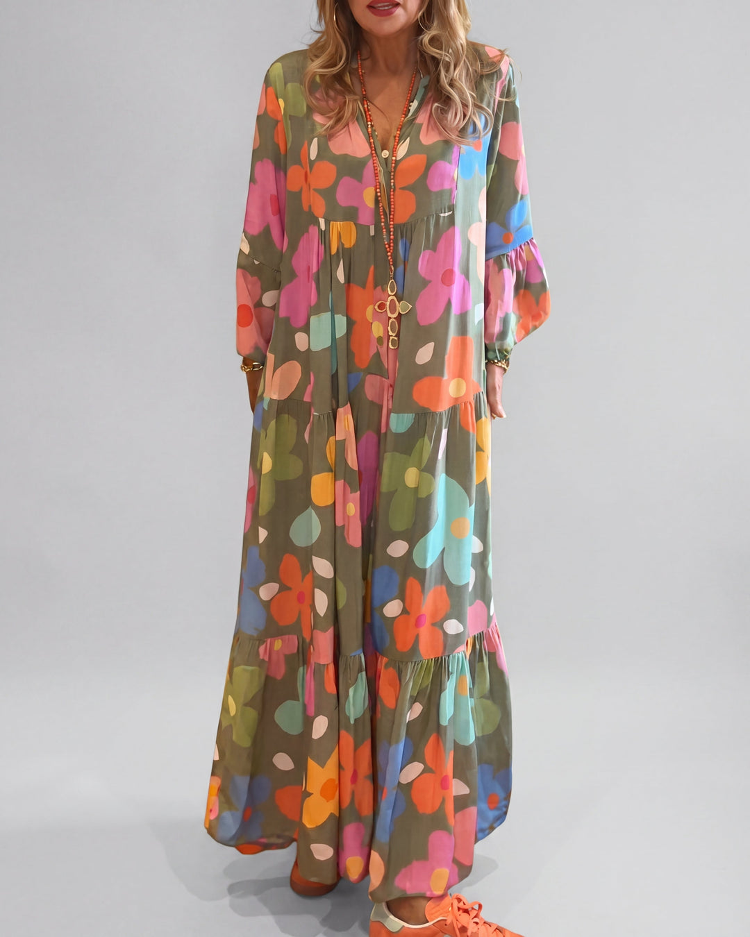 Floral Dream Relaxed Fit Maxi Dress — back view