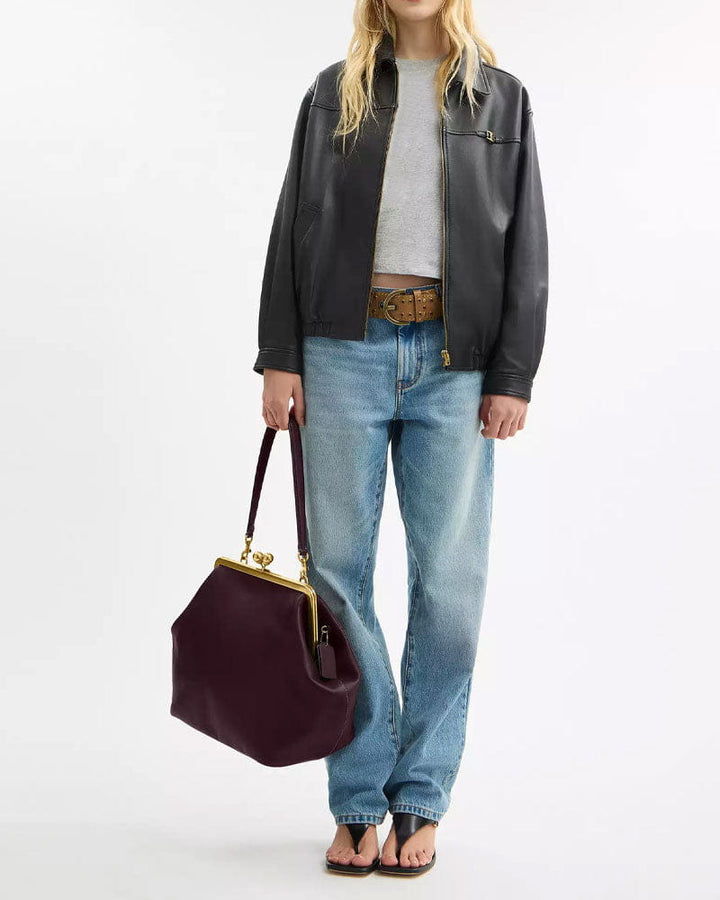 Women's Gallery Weekend Sculptural Leather Kisslock Bag