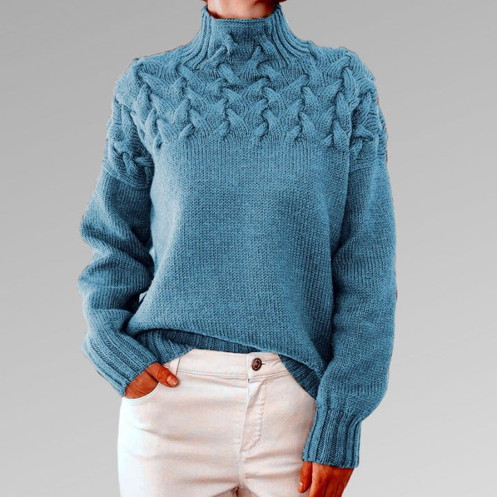 Madison Elegant High Neck Sweater — side view