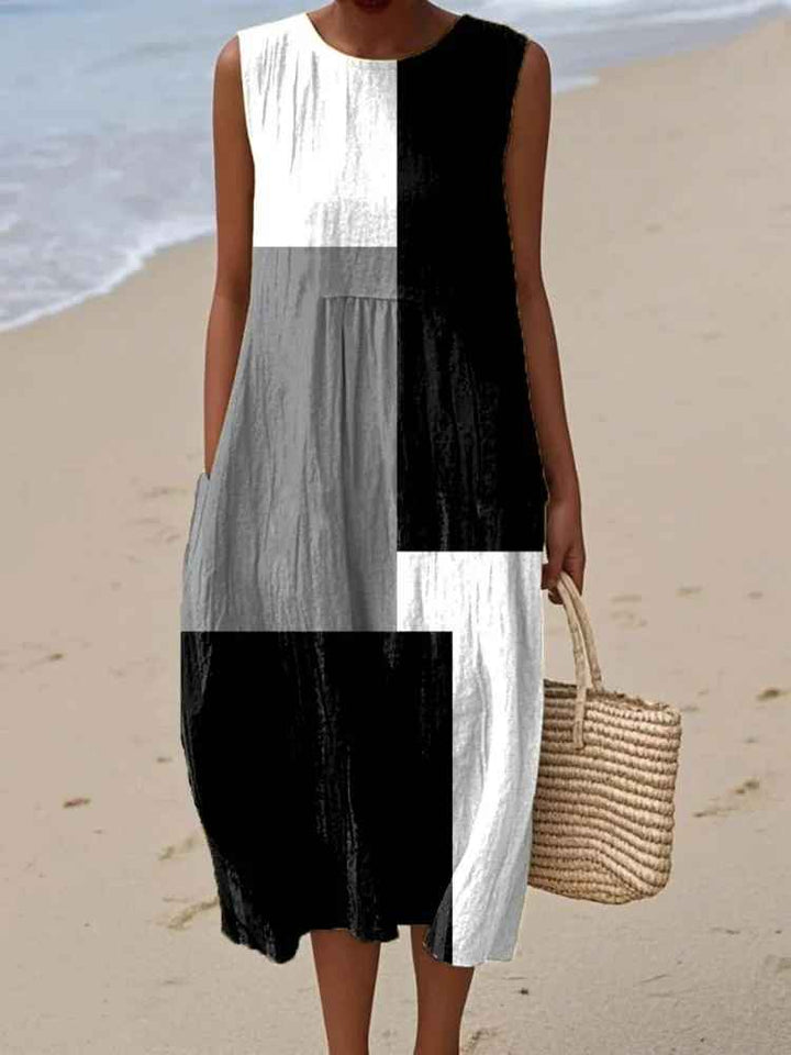 Poppy Printed Maxi Dress — back view