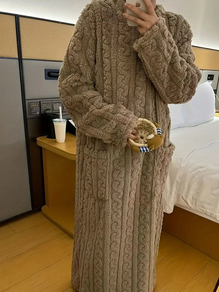 Abigail Jacquard Soft Fleece Winter Dress — product view
