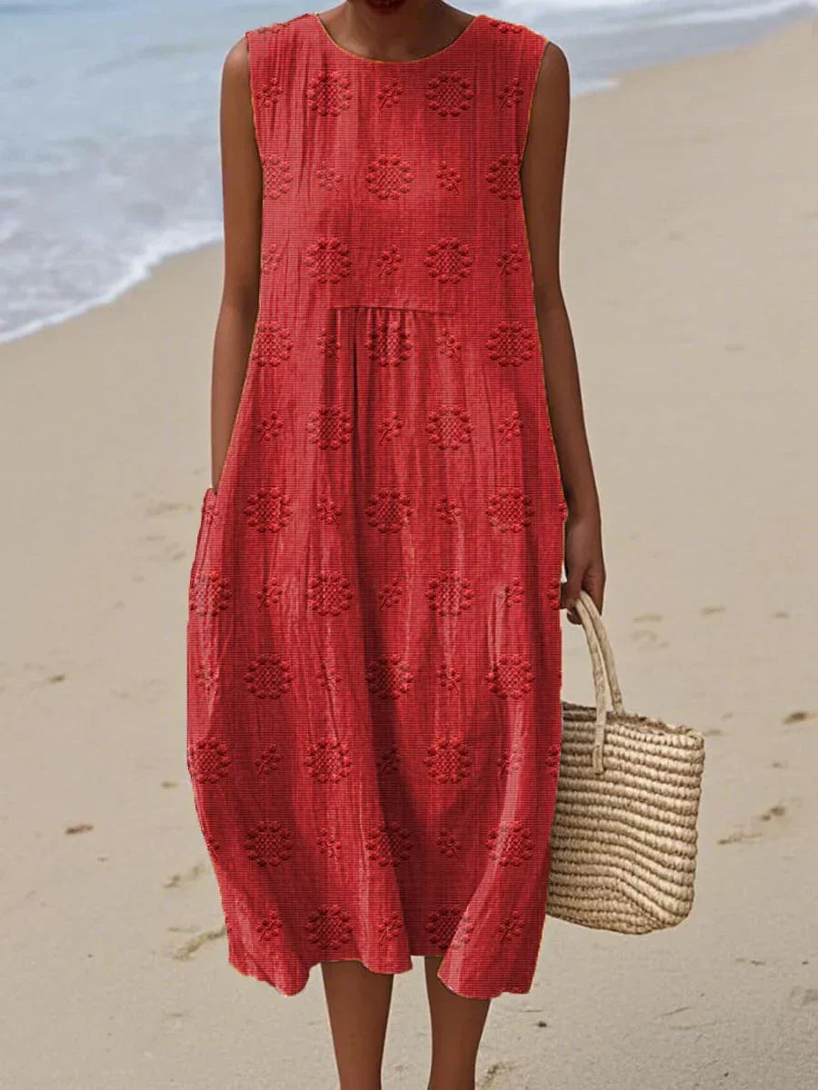 Beatrice Printed Maxi Dress — close-up view