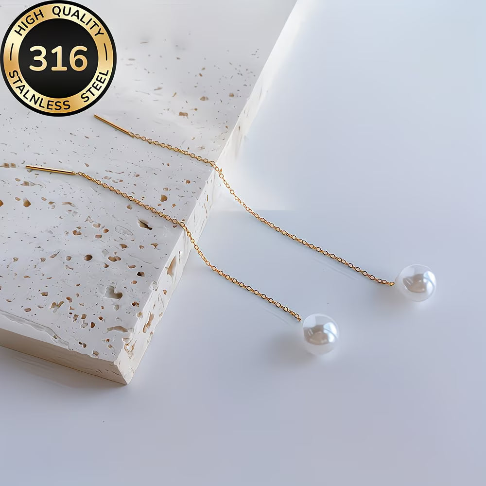 Tassel earrings worn in the ear to show the movement