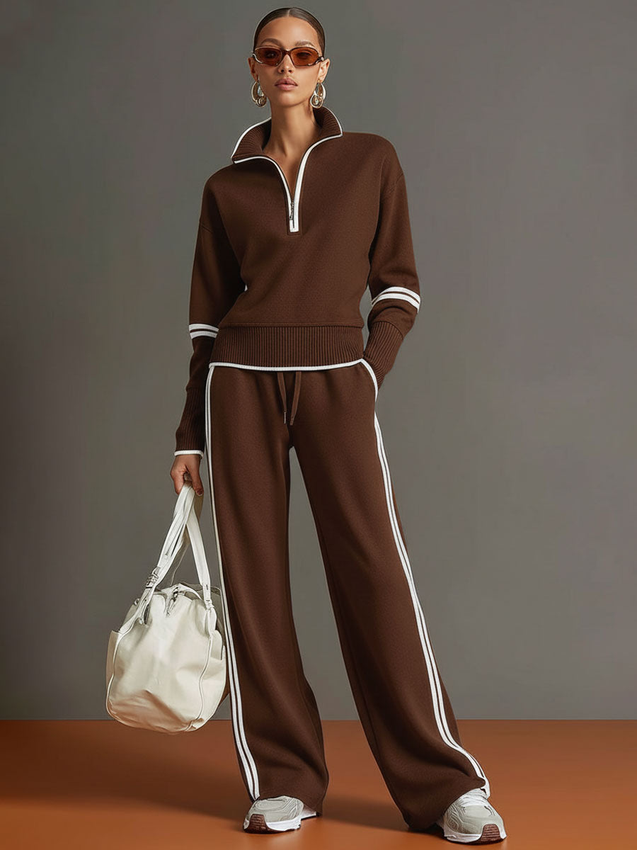 Blouse wide-leg set women's co-ord – close-up
