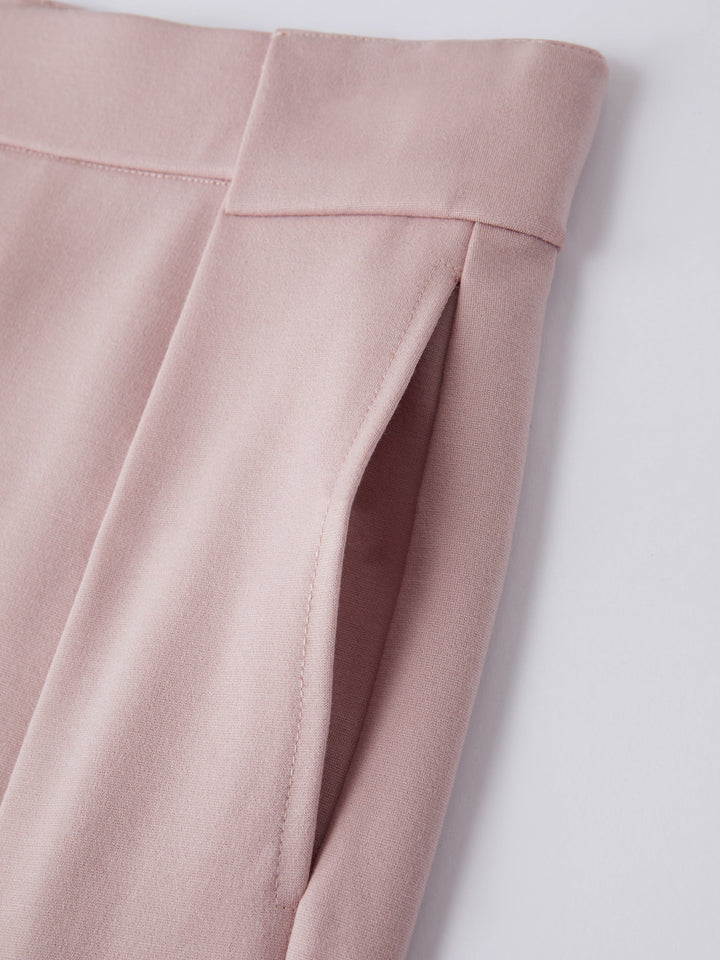 Ponte High-Rise Straight-Leg Pants with Pockets