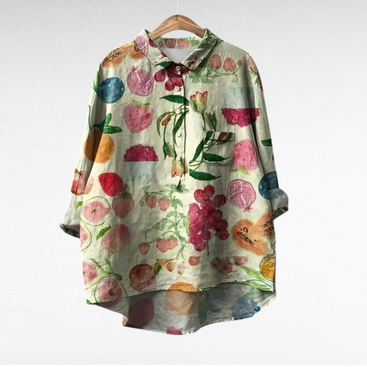 Katherine Colourful Summer Blouse — close-up view