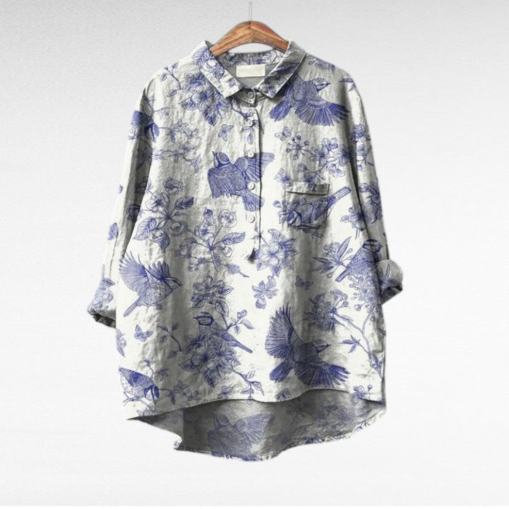 Claire Colourful Summer Blouse — back view