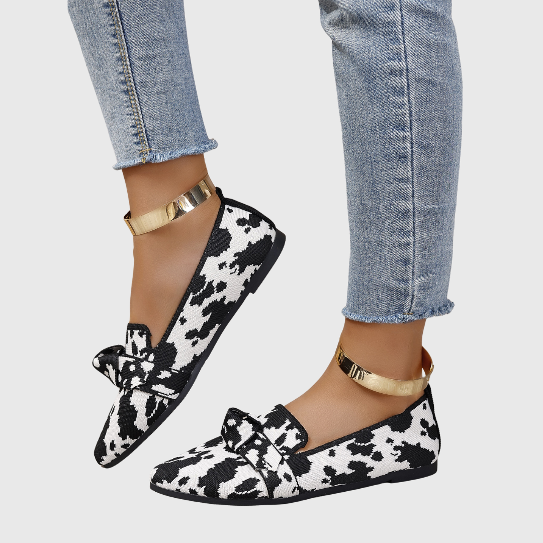 Mabel Dalmatian Print Comfort Loafers — front view