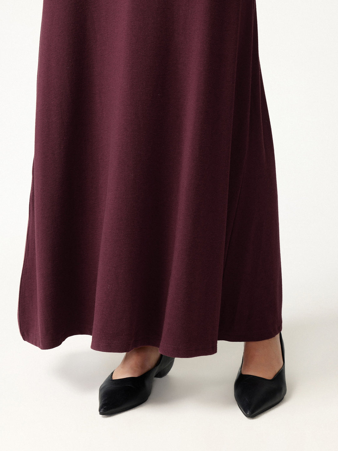 2Pcs Set LiteWarm Boatneck Top & High-Rise A-Line Maxi Skirt