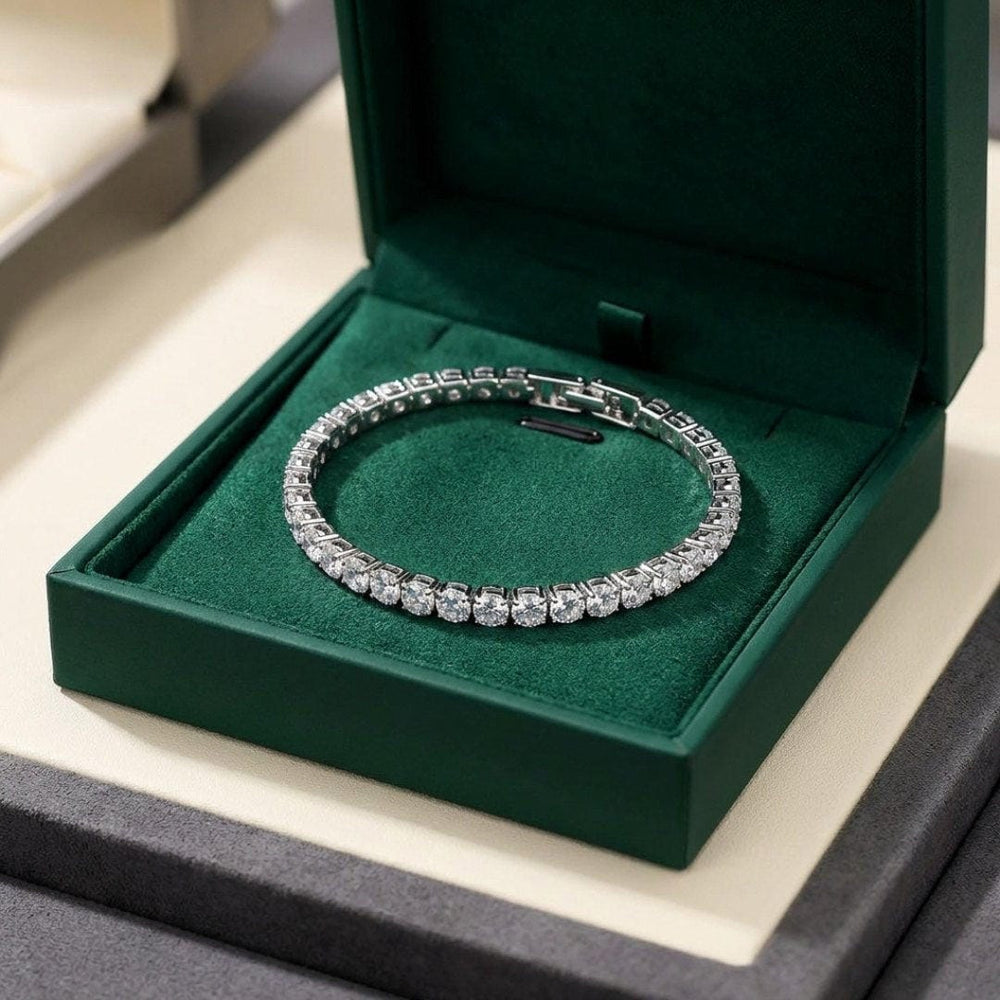 Close-up of the crystal stone chain