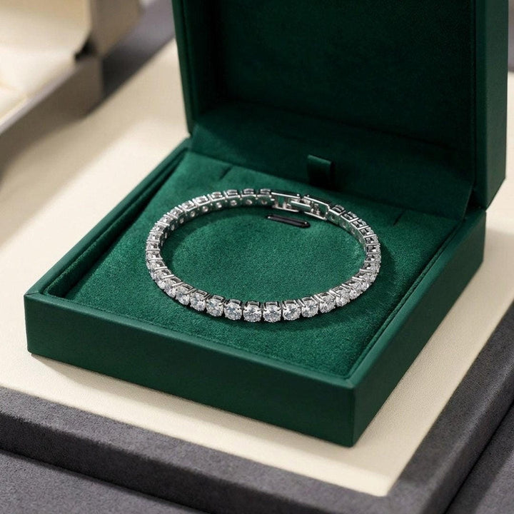 Close-up of the crystal stone chain