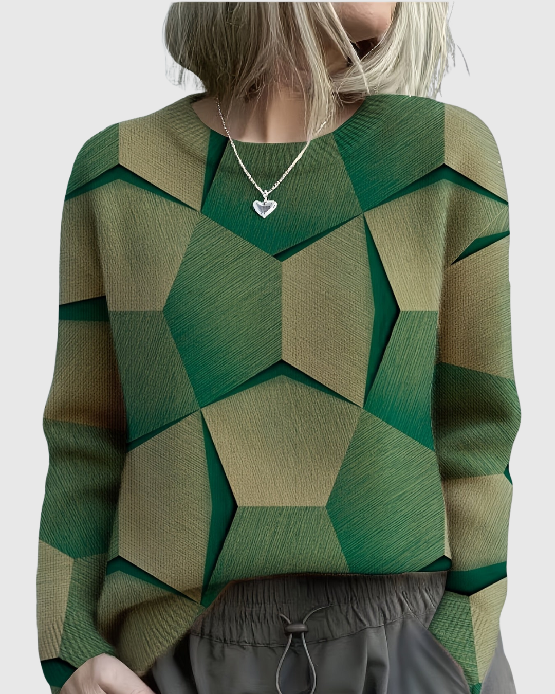Lavinia | Knit Sweater with Geometric 3D Pattern