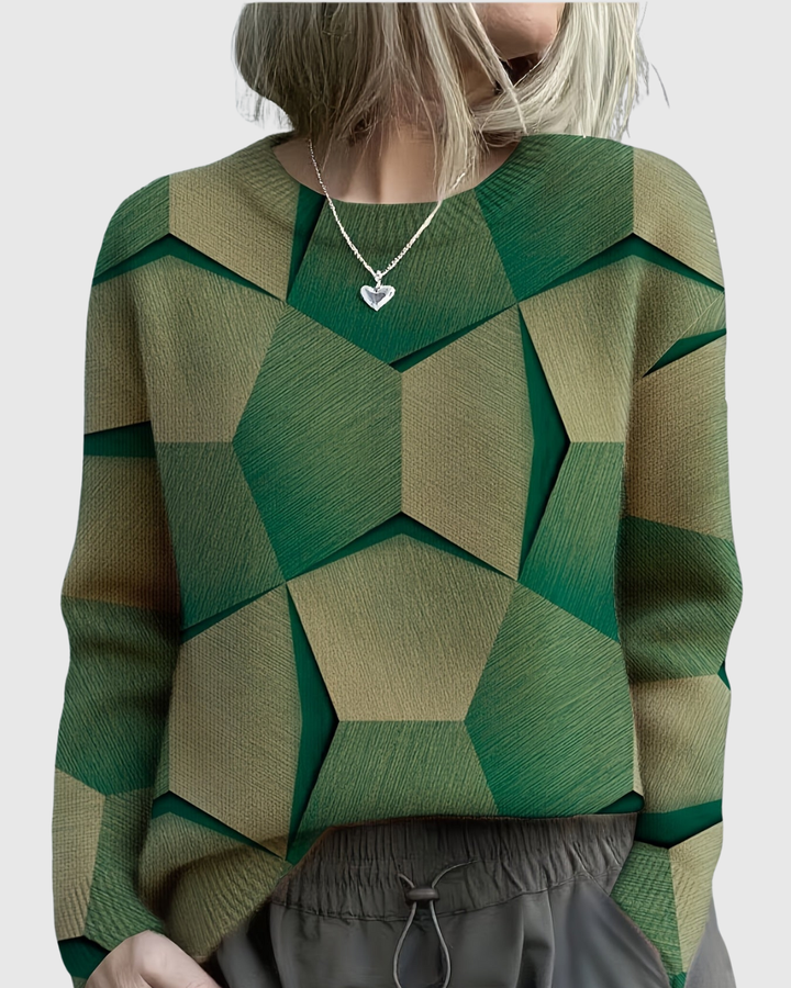 Lavinia | Knit Sweater with Geometric 3D Pattern