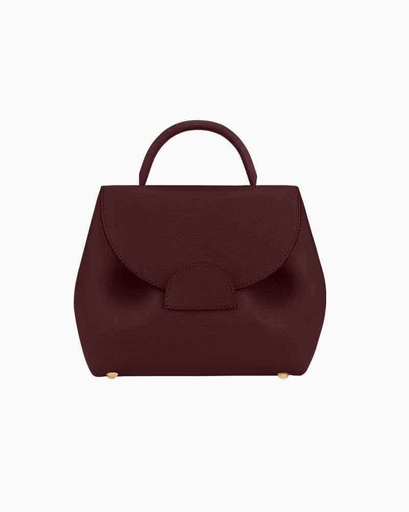 Textured Leather Top Handle Crossbody Satchel Bag