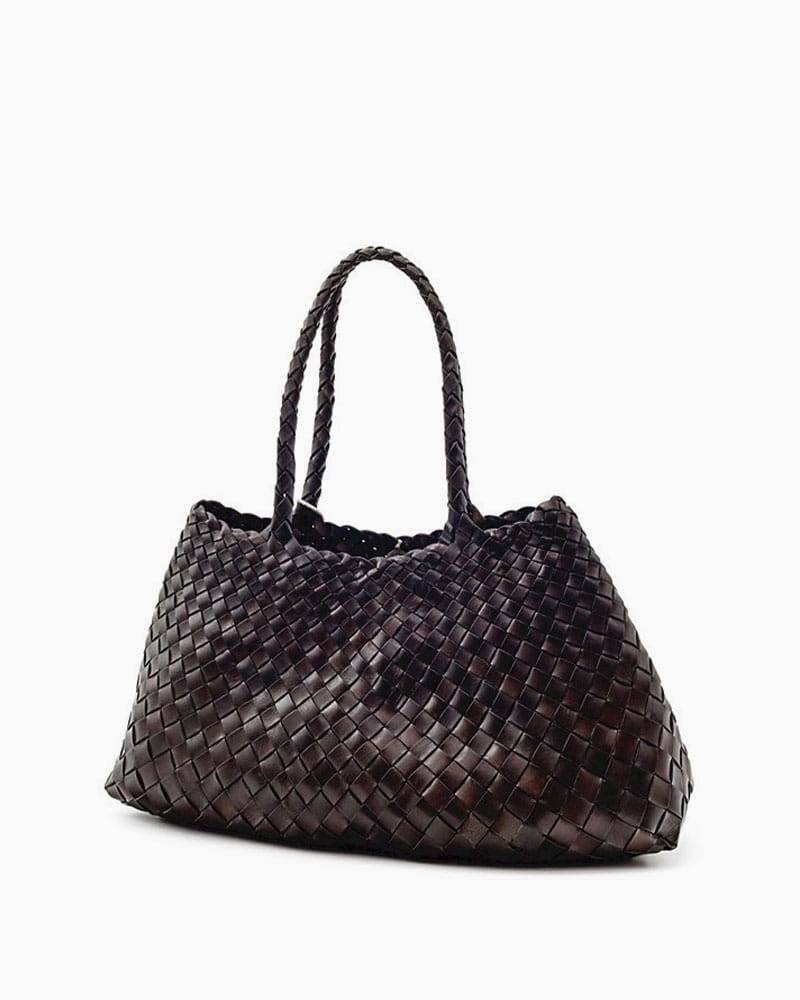 Sunny Weekend Woven Leather Market Tote