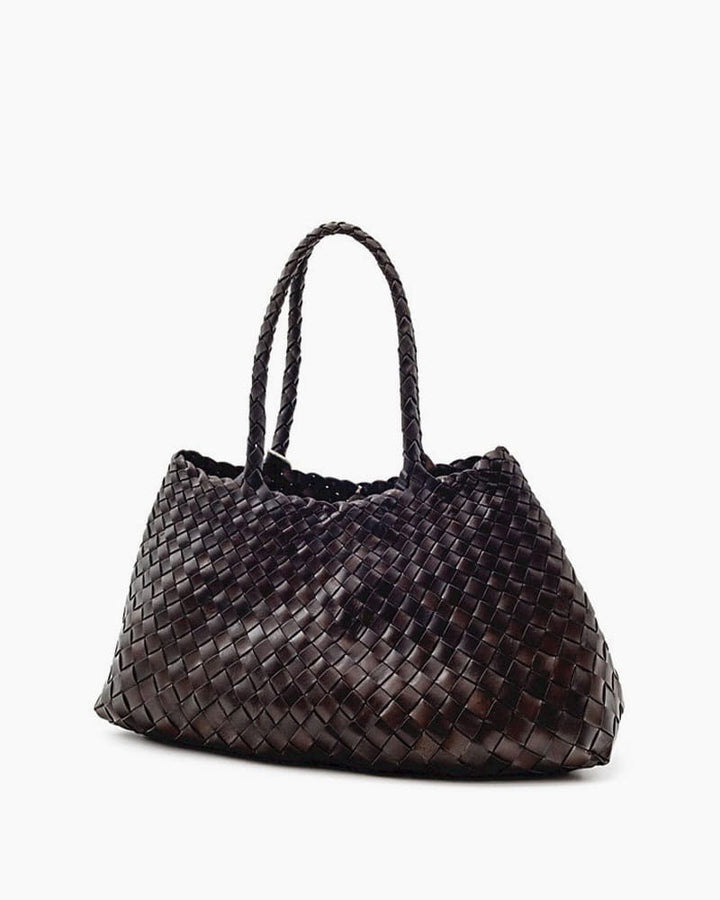 Sunny Weekend Woven Leather Market Tote