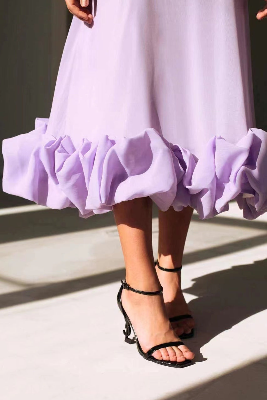 Ruffle Hem Homecoming Dress