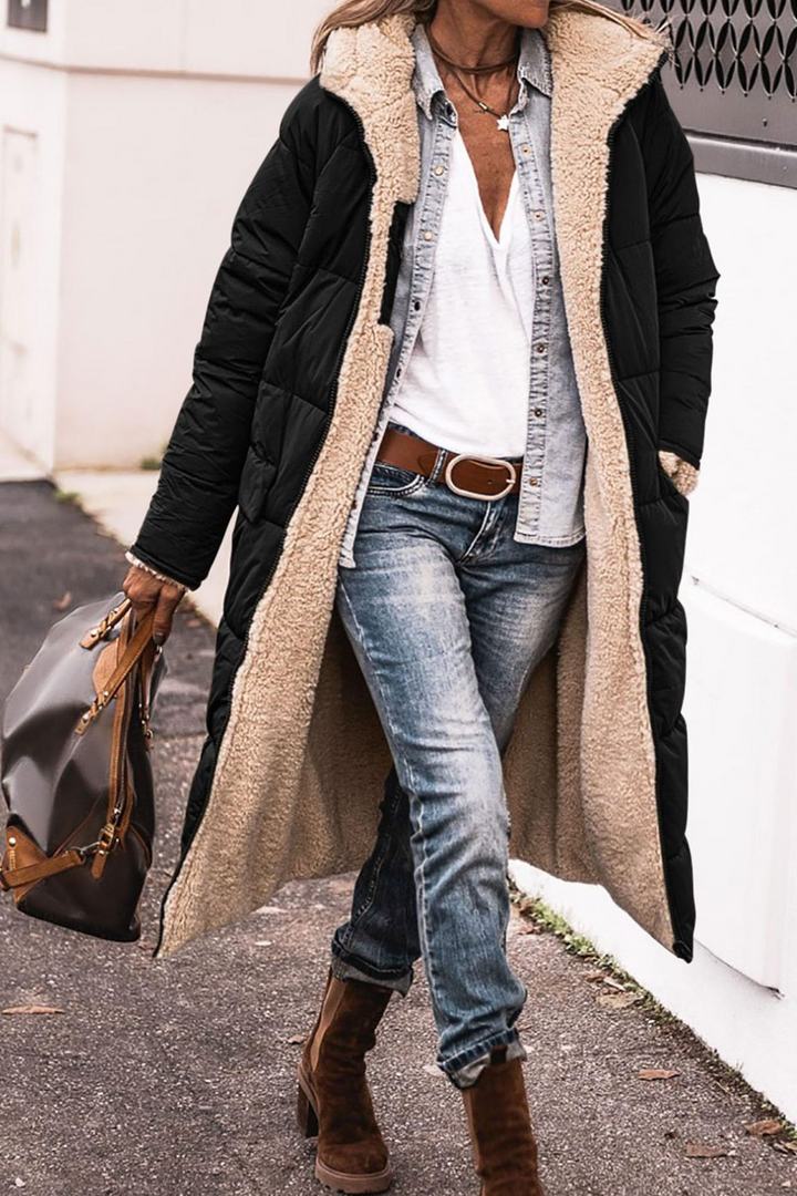 Johna | Women's Reversible Sherpa Longline Puffer Coat