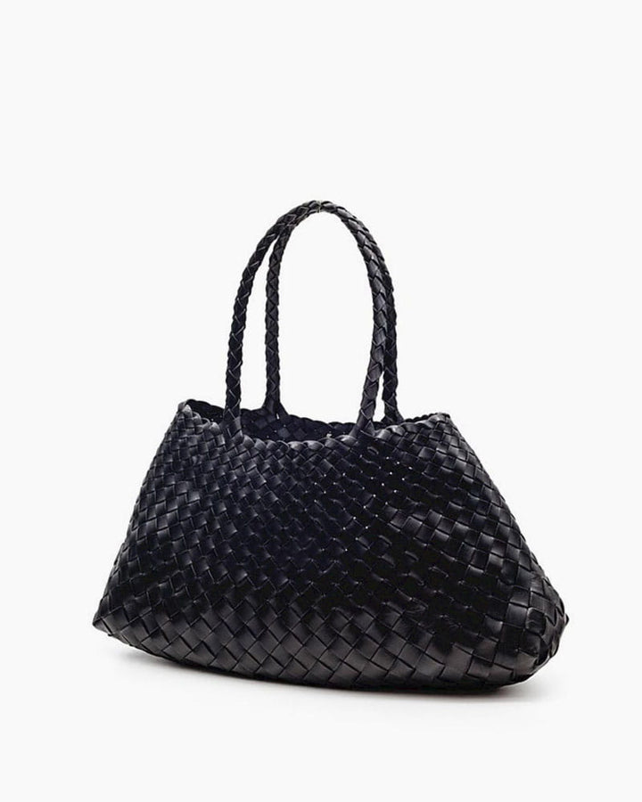 Sunny Weekend Woven Leather Market Tote