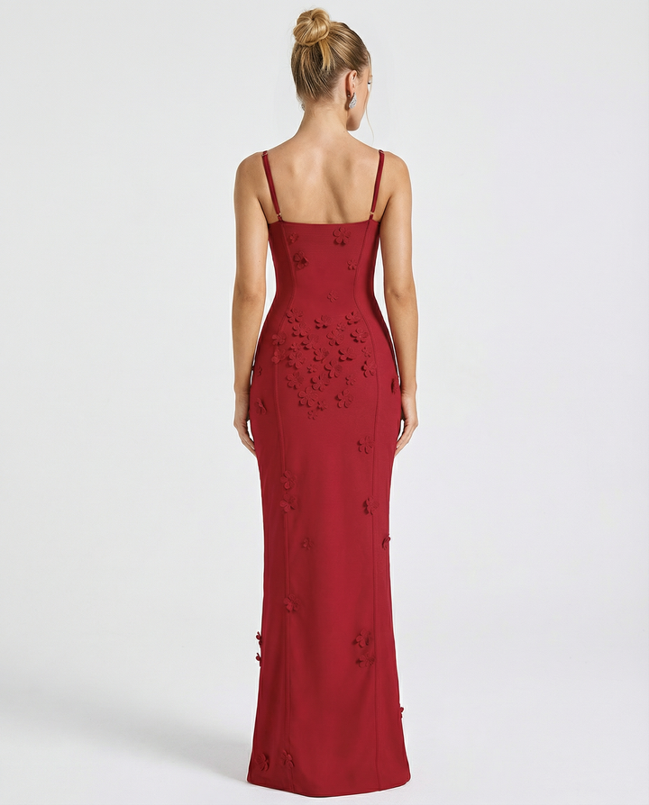 ARIA Luna Slit Maxi Dress - women's maxi dress, detail close-up