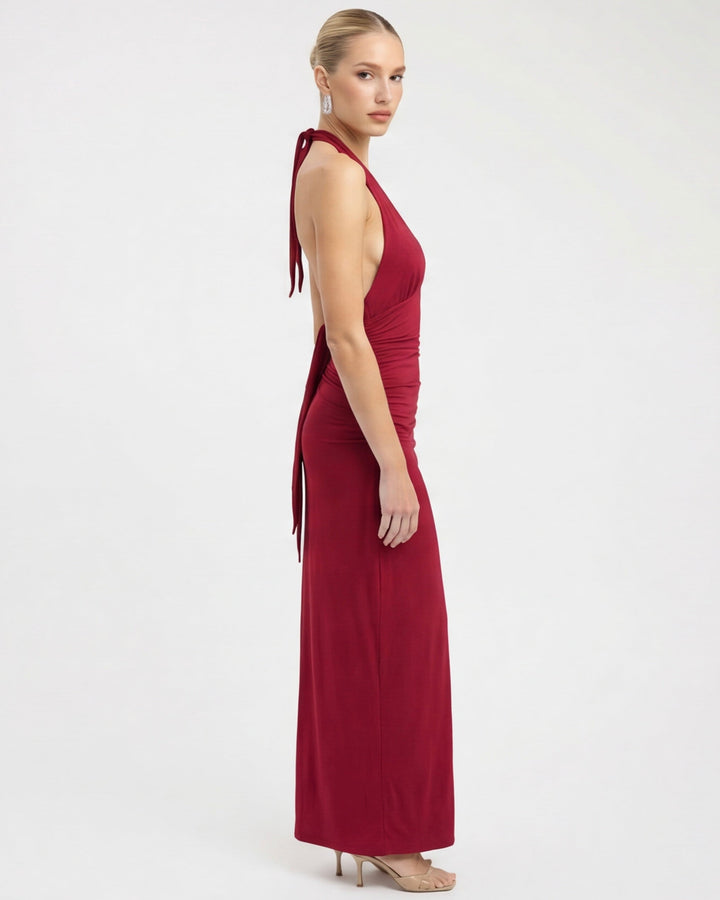 ARIA Nyx Halter Maxi Dress - women's maxi dress, full-length styled look