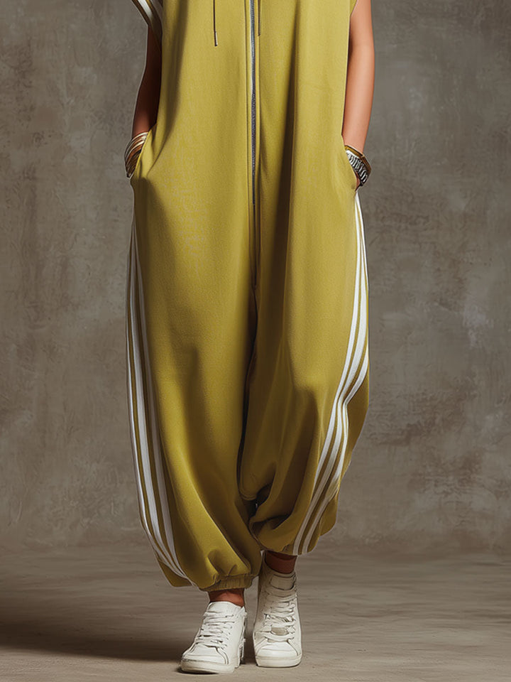 Sporty casual jumpsuit women's matching – side