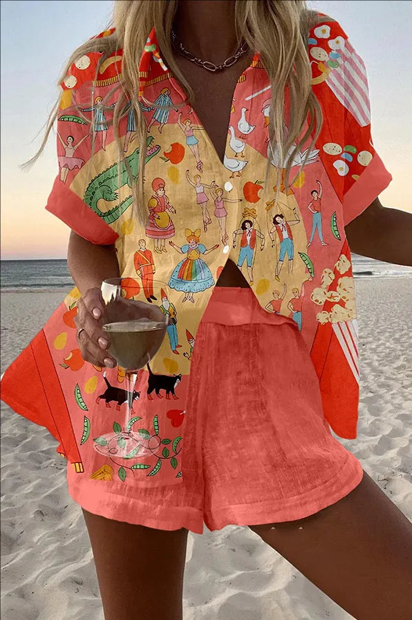 Freda Summer Shorts Set — front view