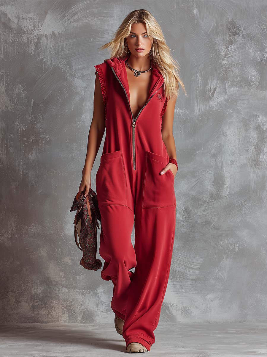 Danuta sporty tracksuit jumpsuit – styled look
