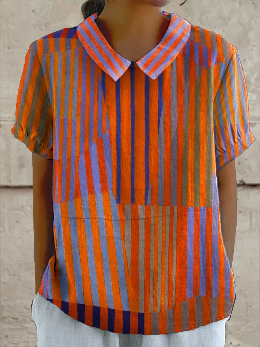 Nina Geometric Print Shirt — front view