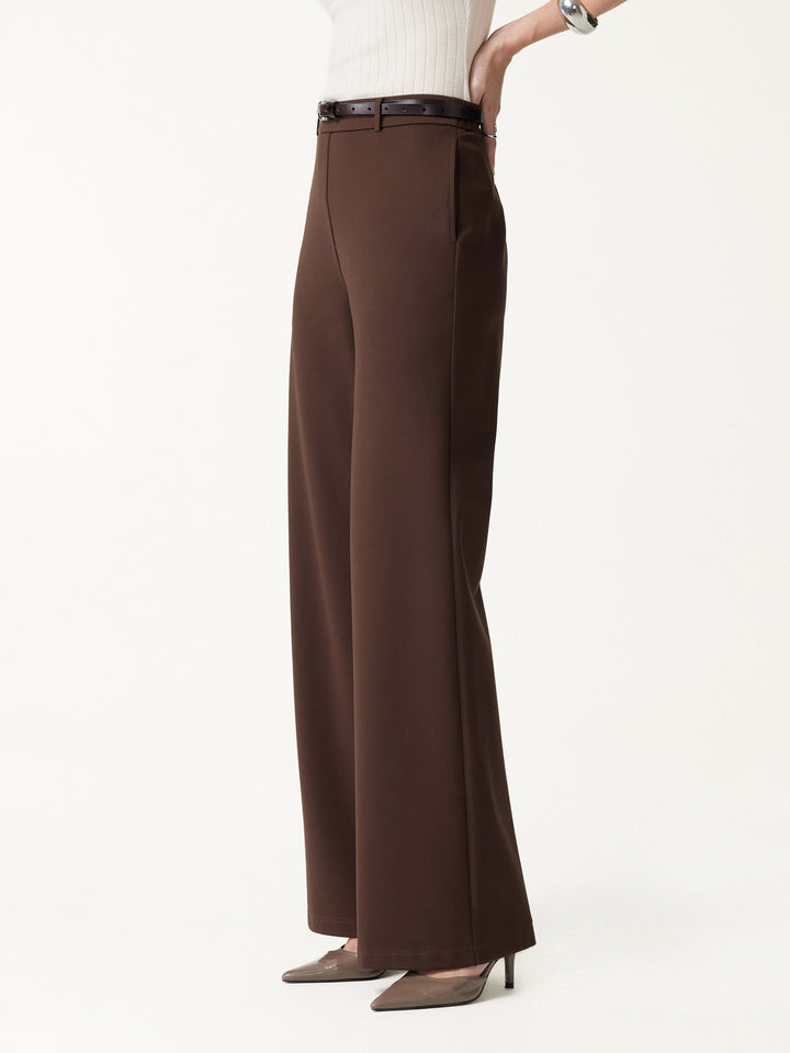 Ponte Mid-Rise Wide-Leg Pants with Pockets