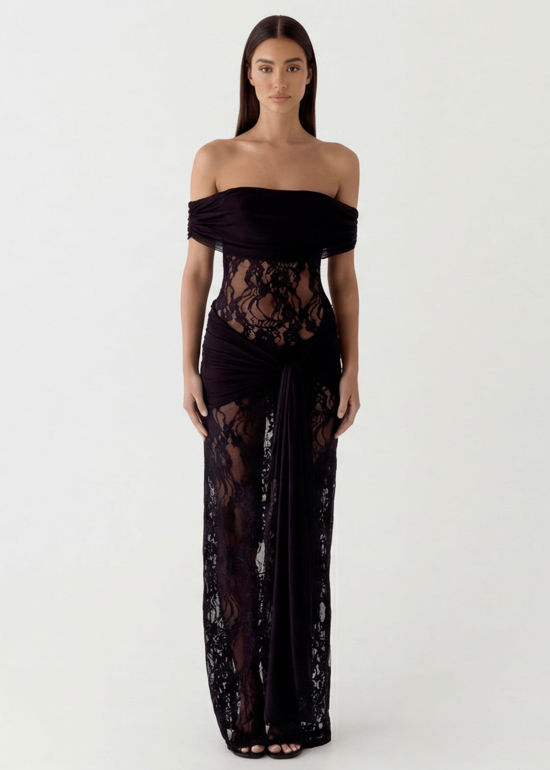ARIA Lace Gown Maxi - women's gown, front view